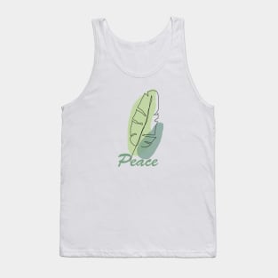 Green leaf with peace, inspirational meanings Tank Top